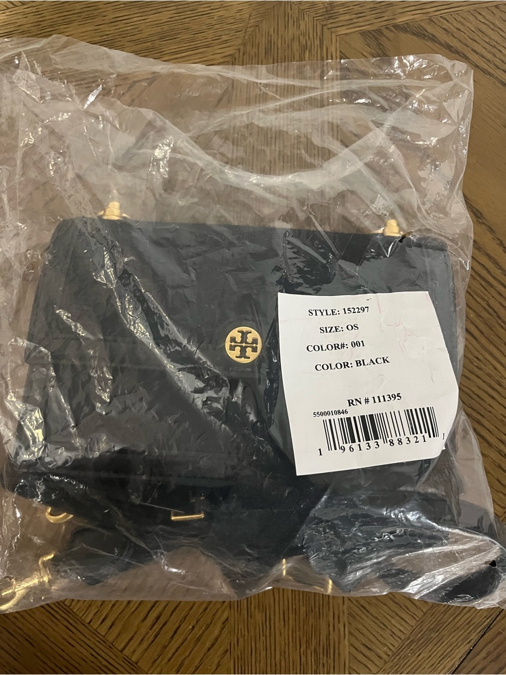 Tory Burch Black Leather Messenger Bag with Gold Logo bought from MI mall